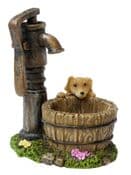 Woodland Knoll Vintage well & Puppy - Miniature Garden Well