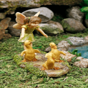 Woodland Knoll Wayward Ducks - Miniature Garden Fairy & Ducks