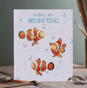 Wrendale Design -  Birthday Fishes  - Greeting Card