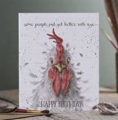 Wrendale Design - Happy Birthday Hen  - Greeting Card