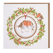 Wrendale Design  -Snuggled Together Robin Christmas Decoration Gift Card