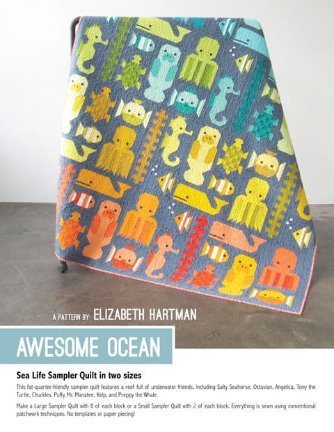 Awesome Ocean Quilt Pattern Book by Elizabeth Hartman