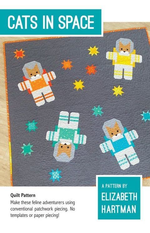 Cats in Space - Quilt Pattern - Elizabeth Hartman