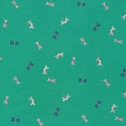 Drayton Dragonflies Green - Natural Beauty - Cloud9 Fabrics