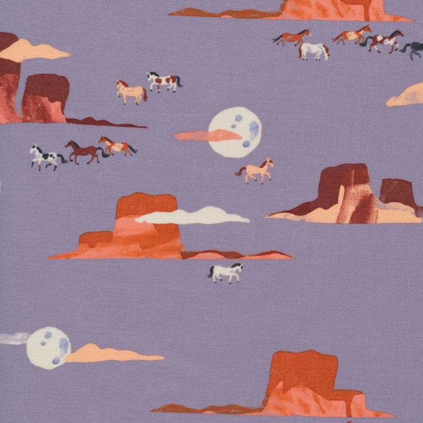 Moonlit Mustangs - Arid Wilderness - Cloud9 Fabrics