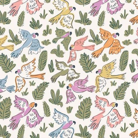 Parrots Ivory - Garden of Eden - Cloud9 Fabrics