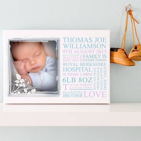 Personalised Baby Birth Announcement Photo Art