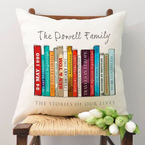 Personalised Book Family Edition Cushion