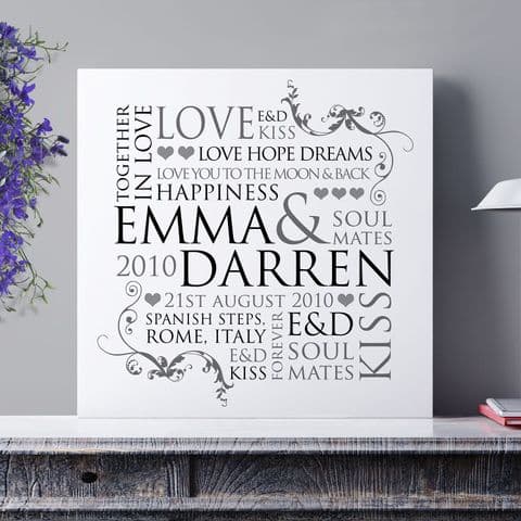 Personalised Couple's Word Design Print