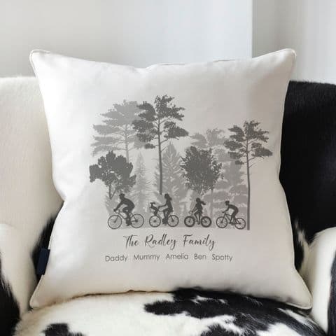 Personalised Cycle Family Cushion