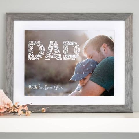 Personalised Dad Word Art Photo Art