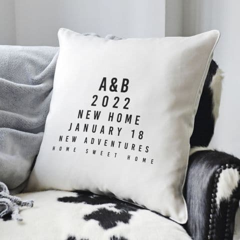 Personalised Eye Test Style New Home Cushion