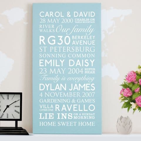 Personalised Family Memories Canvas