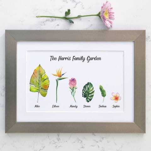 Personalised Flower Family Garden Art