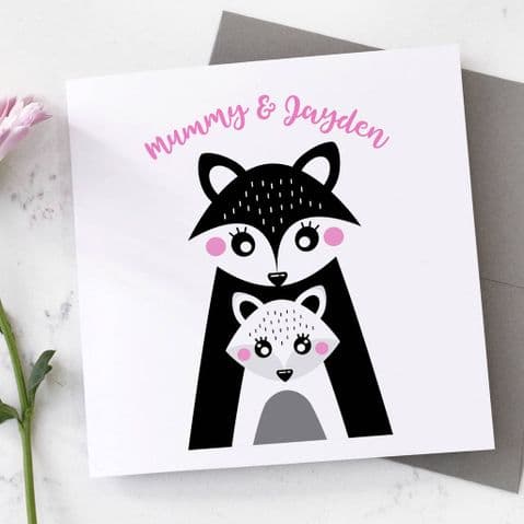 Personalised Fox Mother's Day Card