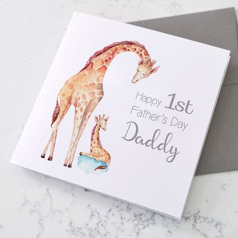Personalised Giraffe 1st Father's Day Card