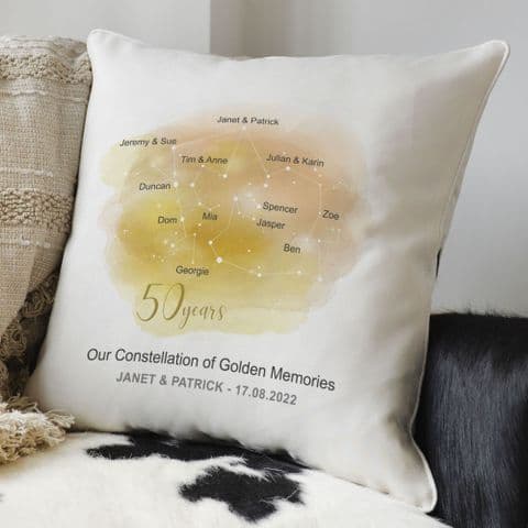 Personalised Golden Anniversary Constellation Cushion