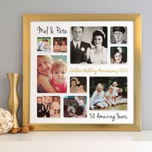 Personalised Golden Wedding Anniversary Photo Collage