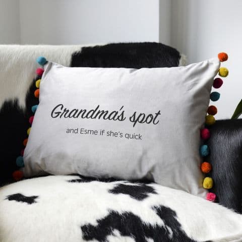 Personalised Grandmother Velvet Cushion