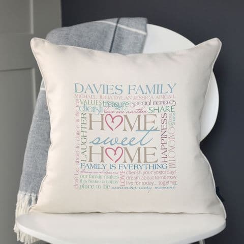 Personalised Home Sweet Home Cushion