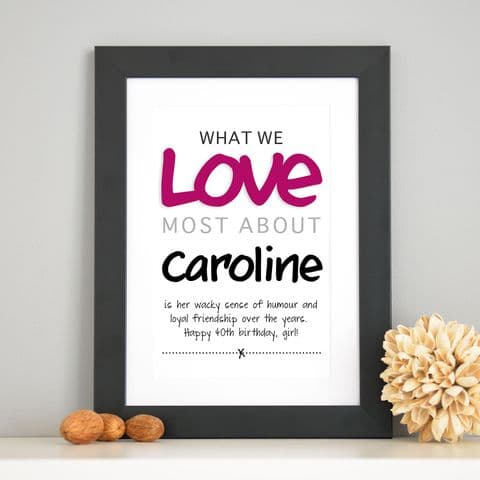 Personalised 'Love Most' Print