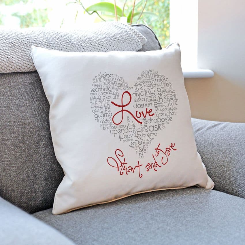 Personalised Love Typographic Cushion