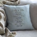 Personalised Memorable Dates Cushion