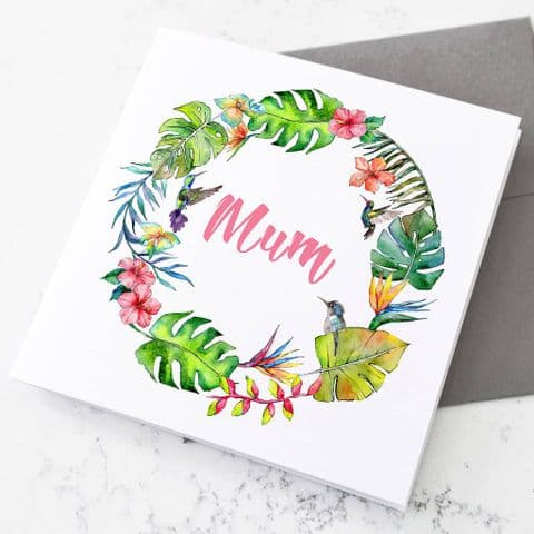 Personalised Mum Floral Watercolour Card
