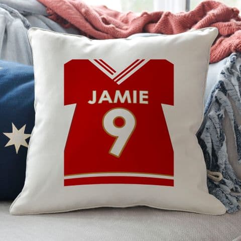 Personalised Name And Number Football Cushion