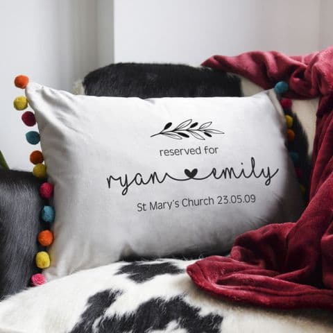 Personalised Names With Heart Velvet Cushion