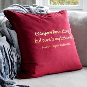 Personalised 'Our Story Is My Favourite' Velvet Cushion
