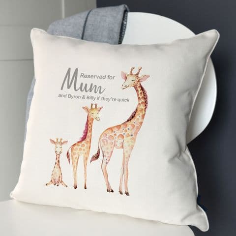 Personalised Reserved For… Giraffe Cushion