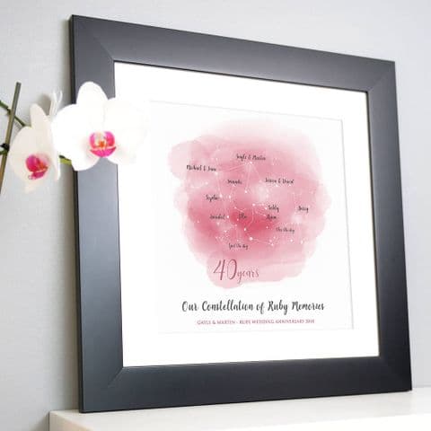 Personalised Ruby Anniversary Family Constellation