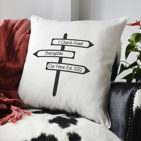 Personalised Sign Post Cushion