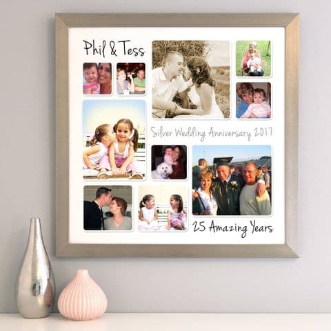 Personalised Silver Wedding Anniversary Photo Collage