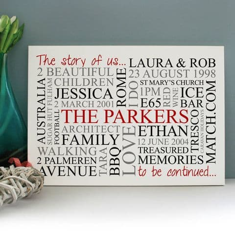 Personalised 'The Story Of Us' Family Print