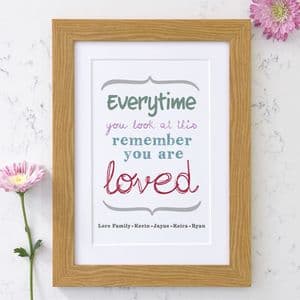 Personalised 'You Are Loved' Art Print