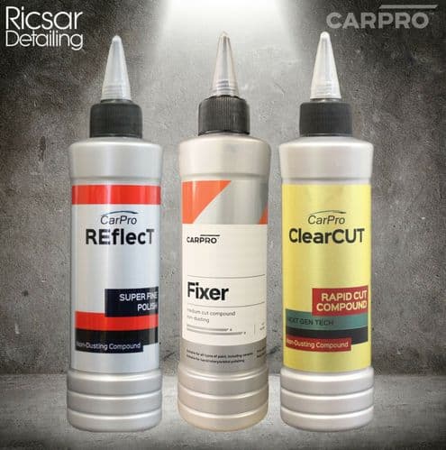 Carpro Clearcut Compound + Fixer 1 step + Reflect Finishing Polish 3 x 250ml