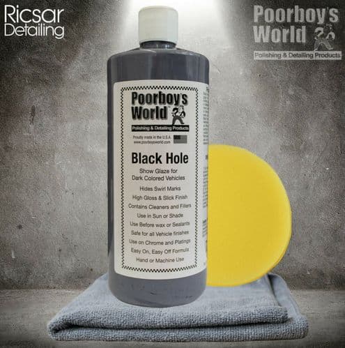 Poorboys Black Hole Glaze (32oz) + Pad/Cloth