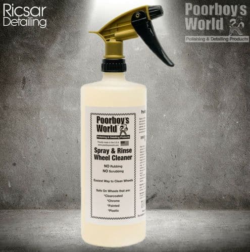 Poorboys Spray and Rinse Wheel Cleaner and wheel brush