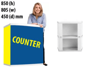Budget promotional counter ideal for charity fundraisers and exhibitions