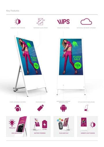 Digital Portable Poster - Battery Powered