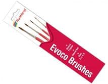 HUMBROL AG4150 4 Evoco Natural Hair Paint Brushes Sizes 0,2, 4 & 6