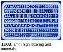 SLATER'S PLASTIKARD 1102  Plastic Letters/Numerals White 2mm