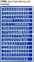 SLATER'S PLASTIKARD 1106  Plastic Letters/Numerals White 6mm