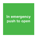 ACC0002 "In emergency push to open" Self Adhesive Signage Pack of 10