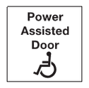 ACC0008 "Power assisted door & logo" Self Adhesive Signage Pack of 10