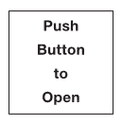 ACC0009 "Push button to open" Self Adhesive Signage Pack of 10